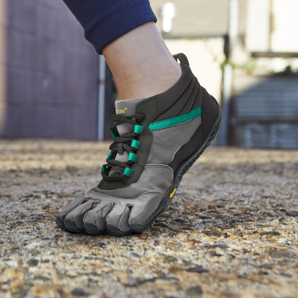 Turisticke Topanky Vibram V-Trek Insulated Čierne Siva Zelene | 7516-MUDBR